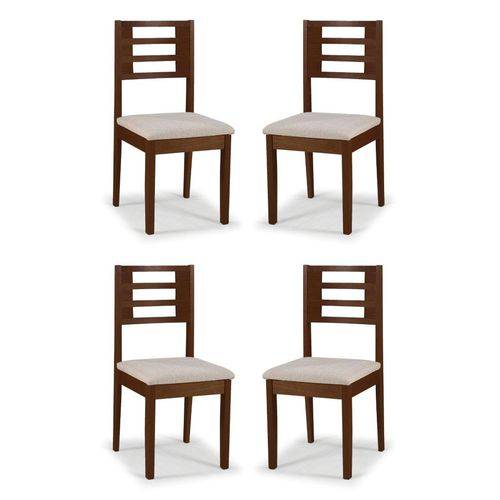 Tamanhos, Medidas e Dimensões do produto Conjunto 4 Cadeiras de Jantar Daisy Capuccino - ID Madeiras