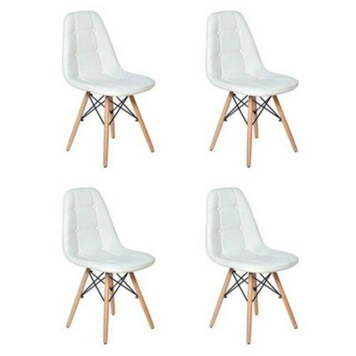 Tamanhos, Medidas e Dimensões do produto Conjunto 4 Cadeiras Eames Botonê Estofada Branco