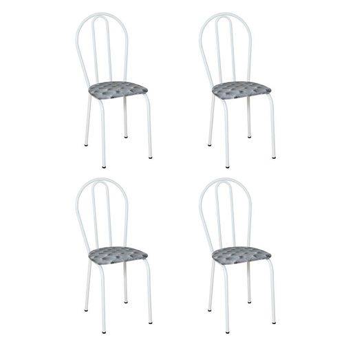 Tamanhos, Medidas e Dimensões do produto Conjunto 4 Cadeiras Hécate Branco e Estampa Capitonê