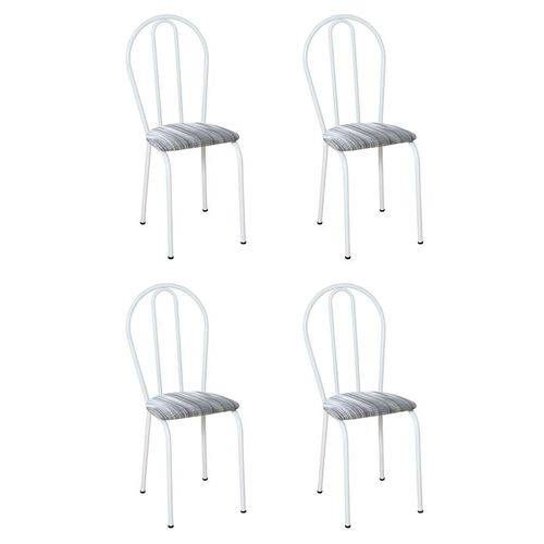 Tamanhos, Medidas e Dimensões do produto Conjunto 4 Cadeiras Hécate Branco e Linho