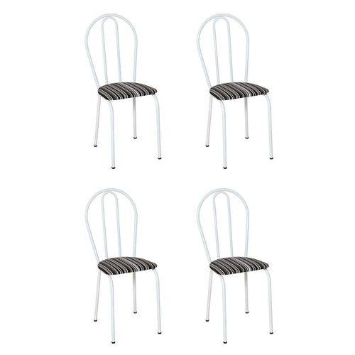 Tamanhos, Medidas e Dimensões do produto Conjunto 4 Cadeiras Hécate Branco e Preto Listrado