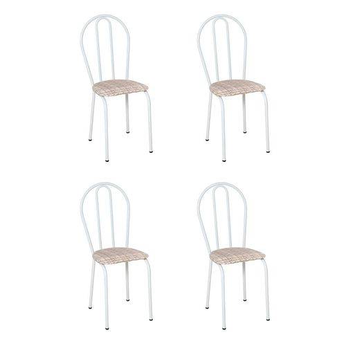 Tamanhos, Medidas e Dimensões do produto Conjunto 4 Cadeiras Hécate Branco e Rattan