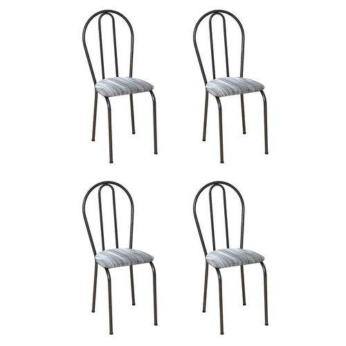 Tamanhos, Medidas e Dimensões do produto Conjunto 4 Cadeiras Hécate Cromo Preto e Linho