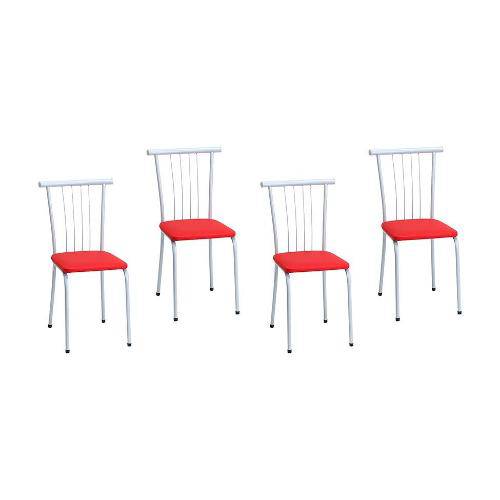 Tamanhos, Medidas e Dimensões do produto Conjunto 4 Cadeiras 332 Vermelho Criativa