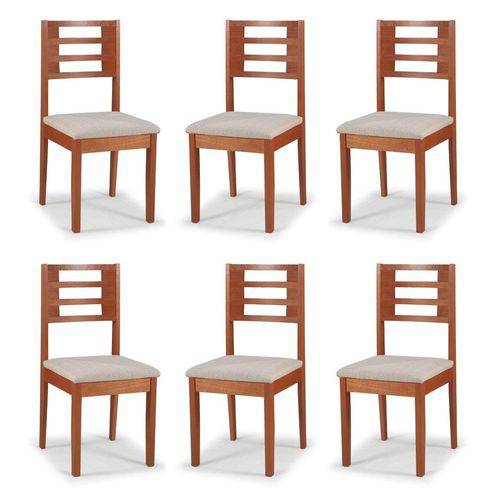 Tamanhos, Medidas e Dimensões do produto Conjunto 6 Cadeiras de Jantar Daisy Pinhão - ID Madeiras
