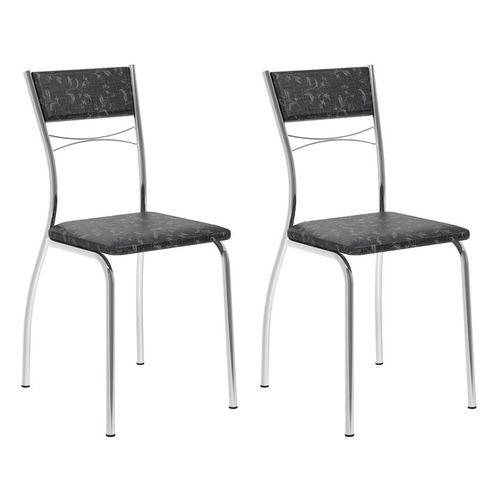 Tamanhos, Medidas e Dimensões do produto Conjunto 2 Cadeiras 1701 Fantasia Preto