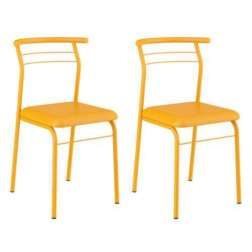 Tamanhos, Medidas e Dimensões do produto Conjunto 2 Cadeiras 1708 Amarelo Ouro