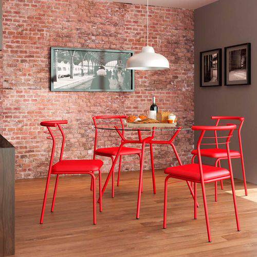 Tamanhos, Medidas e Dimensões do produto Conjunto 2 Cadeiras 1708 Vermelho Real