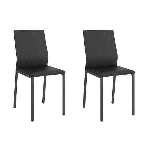 Tamanhos, Medidas e Dimensões do produto Conjunto 2 Cadeiras 1804 Comtemporânea Courissimo Preto Preto