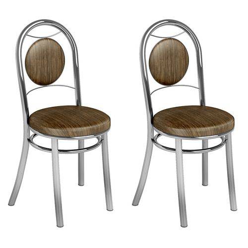 Tamanhos, Medidas e Dimensões do produto Conjunto 2 Cadeiras Ca-945 Cromada Mad.marrom Assento Alto