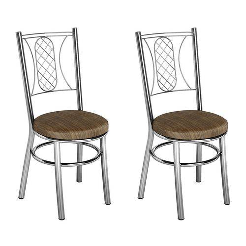 Tamanhos, Medidas e Dimensões do produto Conjunto 2 Cadeiras Ca-965 Cromada Mad.marrom Assento Alto