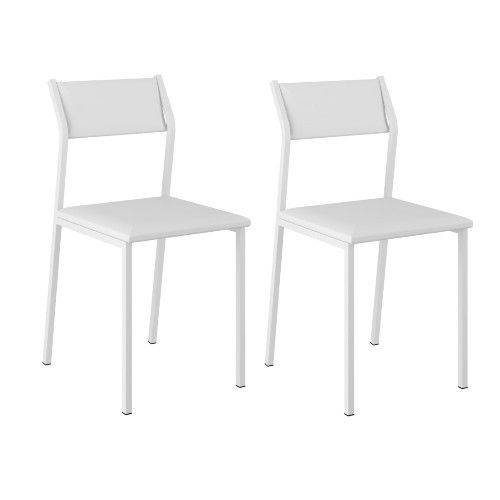 Tamanhos, Medidas e Dimensões do produto Conjunto 2 Cadeiras Carraro 1709 - Preto/Napa Branco