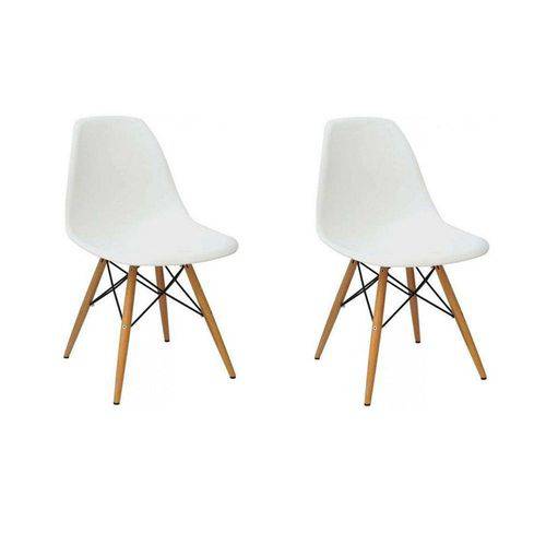 Tamanhos, Medidas e Dimensões do produto Conjunto 2 Cadeiras Charles Eames Eiffel com Base Madeira - Branca
