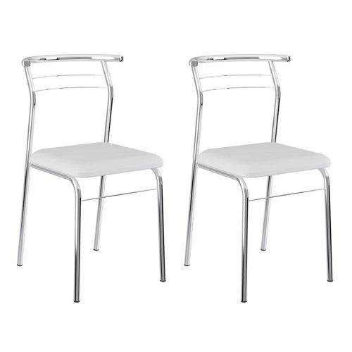 Tamanhos, Medidas e Dimensões do produto Conjunto 2 Cadeiras Cromada 1708 Branca