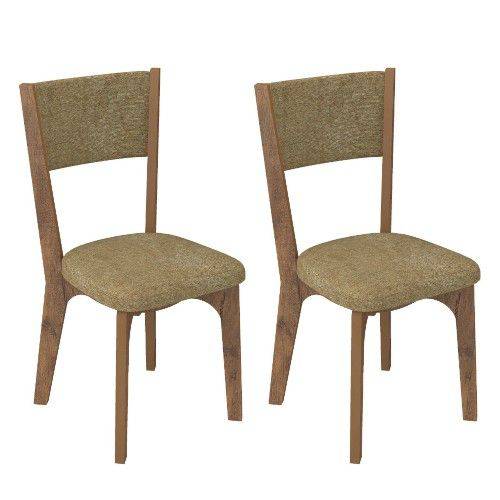 Tamanhos, Medidas e Dimensões do produto Conjunto 2 Cadeiras Dalla Costa Ca22 Chenille Marrom - Nobre