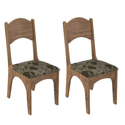 Tamanhos, Medidas e Dimensões do produto Conjunto 2 Cadeiras Dalla Costa Ca18 Chenille Floral Escuro - Nobre