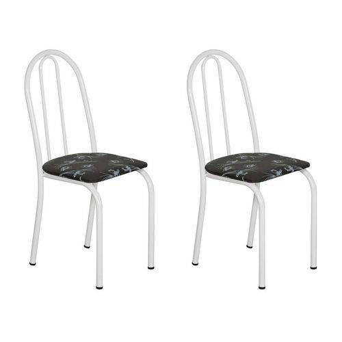 Tamanhos, Medidas e Dimensões do produto Conjunto 2 Cadeiras Éos Branco e Preto Flor