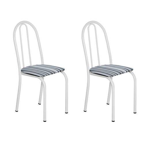 Tamanhos, Medidas e Dimensões do produto Conjunto 2 Cadeiras Éos Branco e Preto Listrado