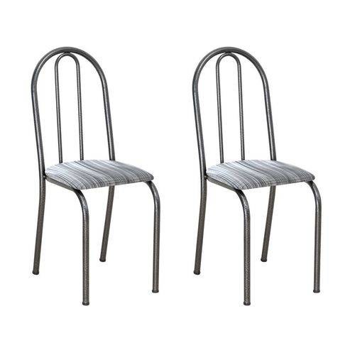Tamanhos, Medidas e Dimensões do produto Conjunto 2 Cadeiras Éos Cromo Preto e Linho