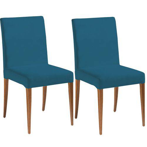 Tamanhos, Medidas e Dimensões do produto Conjunto 2 Cadeiras Flox – Tremarin - Nogal / Azul