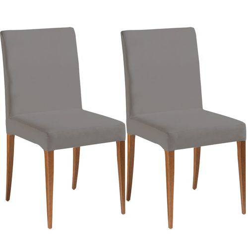 Tamanhos, Medidas e Dimensões do produto Conjunto 2 Cadeiras Flox – Tremarin - Nogal / Cinza