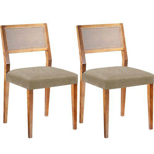 Tamanhos, Medidas e Dimensões do produto Conjunto 2 Cadeiras Gardênia – Tremarin - Nogal / Bege