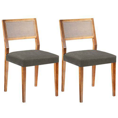 Tamanhos, Medidas e Dimensões do produto Conjunto 2 Cadeiras Gardênia – Tremarin - Nogal / Cinza