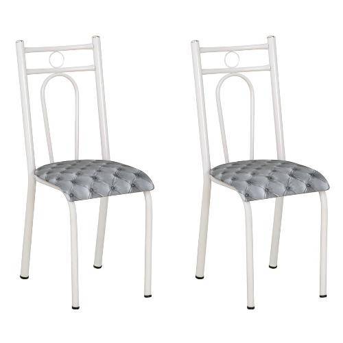 Tamanhos, Medidas e Dimensões do produto Conjunto 2 Cadeiras Hanumam Branco e Estampa Capitonê