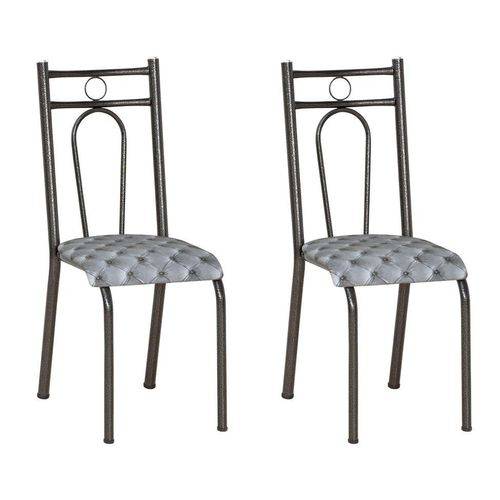 Tamanhos, Medidas e Dimensões do produto Conjunto 2 Cadeiras Hanumam Cromo Preto e Estampa Capitonê