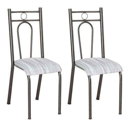 Tamanhos, Medidas e Dimensões do produto Conjunto 2 Cadeiras Hanumam Cromo Preto e Linho