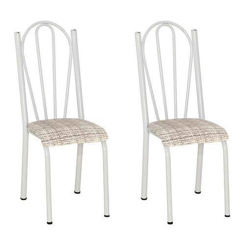 Tamanhos, Medidas e Dimensões do produto Conjunto 2 Cadeiras Mnemósine Branco e Rattan