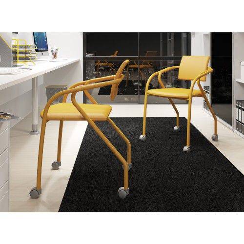 Tamanhos, Medidas e Dimensões do produto Conjunto 2 Cadeiras para Escritório Carraro - Amarelo Ouro/Amarelo Ouro