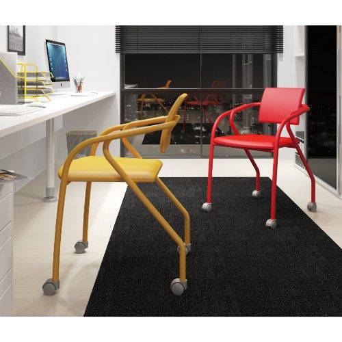 Tamanhos, Medidas e Dimensões do produto Conjunto 2 Cadeiras para Escritório Carraro - Amarelo Ouro/Vermelho Real