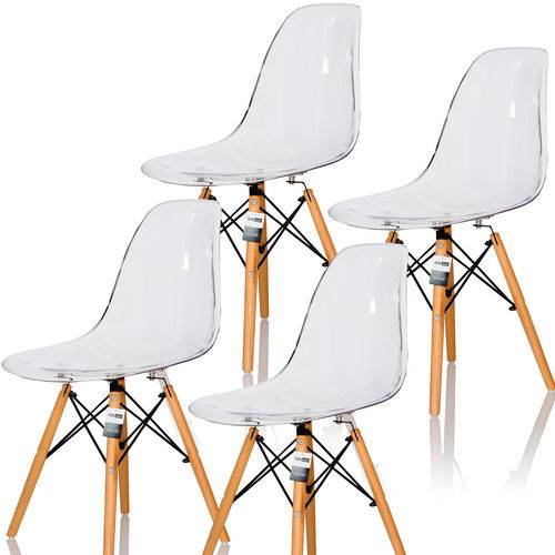 Tamanhos, Medidas e Dimensões do produto Conjunto com 4 Cadeira Charles Eames Incolor - Transparente