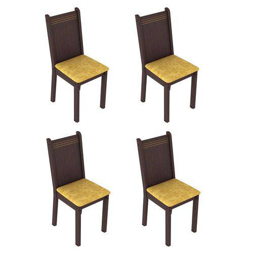 Tamanhos, Medidas e Dimensões do produto Conjunto com 4 Cadeiras Cora e Amarelo