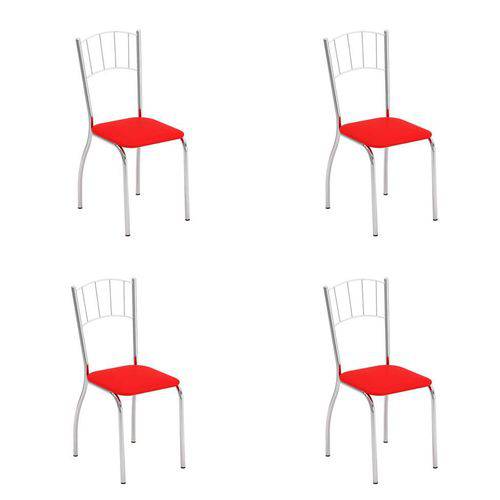 Tamanhos, Medidas e Dimensões do produto Conjunto com 4 Cadeiras Positano Vermelho