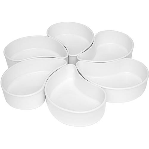 Tamanhos, Medidas e Dimensões do produto Conjunto com 6 Petisqueiras Flower White - Oxford Porcelanas