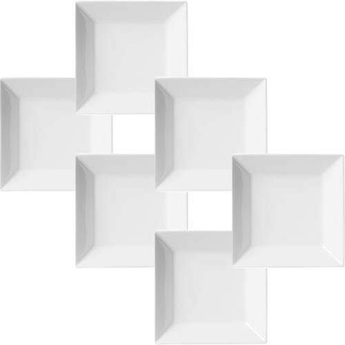 Tamanhos, Medidas e Dimensões do produto Conjunto com 6 Pratos Fundos 21x21cm - Mail Order Quartier White - Oxford