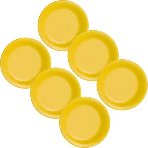 Tamanhos, Medidas e Dimensões do produto Conjunto com 6 Pratos Rasos 26cm - Mail Order Yellow - Oxford Daily