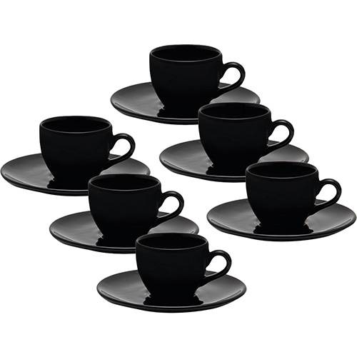 Tamanhos, Medidas e Dimensões do produto Conjunto com 6 Xícaras de Cafezinho 75ml com Pires - Mail Order Coup Black - Oxford