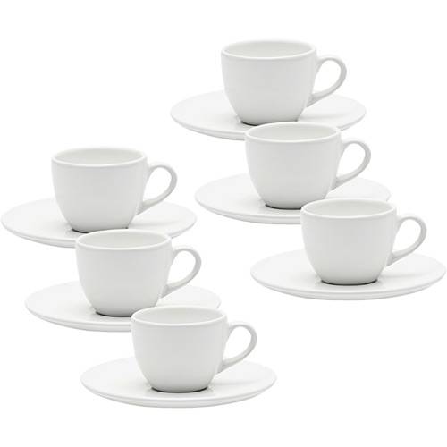 Tamanhos, Medidas e Dimensões do produto Conjunto com 6 Xícaras de Cafezinho 75ml com Pires - Mail Order Coup White - Oxford