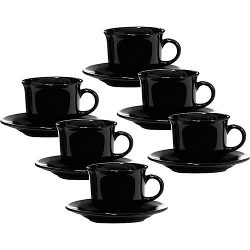 Tamanhos, Medidas e Dimensões do produto Conjunto com 6 Xícaras de Chá 200ml com Pires - Mail Order Black - Oxford Daily