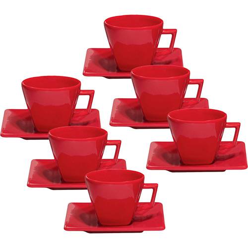 Tamanhos, Medidas e Dimensões do produto Conjunto com 6 Xícaras de Chá 200ml com Pires - Mail Order Quartier Red - Oxford