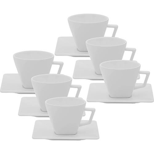 Tamanhos, Medidas e Dimensões do produto Conjunto com 6 Xícaras de Chá 200ml com Pires - Mail Order Quartier White - Oxford