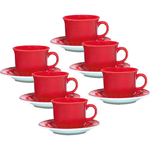 Tamanhos, Medidas e Dimensões do produto Conjunto com 6 Xícaras de Chá 200ml com Pires - Mail Order Renda - Oxford Daily