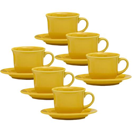 Tamanhos, Medidas e Dimensões do produto Conjunto com 6 Xícaras de Chá 200ml com Pires - Mail Order Yellow - Oxford Daily