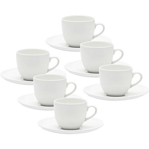 Tamanhos, Medidas e Dimensões do produto Conjunto com 6 Xícaras de Chá com Pires - Mail Order Coup White - Oxford
