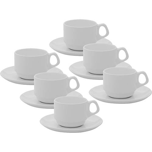 Tamanhos, Medidas e Dimensões do produto Conjunto com 6 Xícaras de Chá Empilháveis 220ml com Pires - Mail Order Branco - Oxford