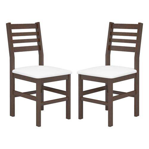 Tamanhos, Medidas e Dimensões do produto Conjunto com 2 Cadeiras Cristina Castanho e Branco - Castanho