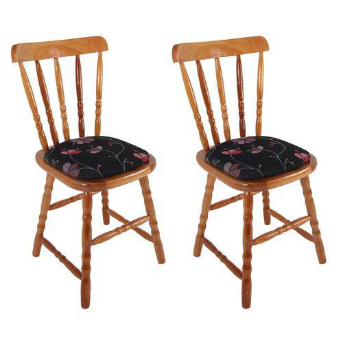 Tamanhos, Medidas e Dimensões do produto Conjunto com 2 Cadeiras Dalas Foral Preto Mel
